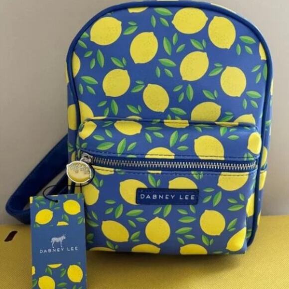 Dabney Lee Small Lemon Backpack with Blue Background. New w/Tags - Picture 1 of 6